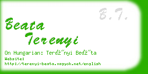 beata terenyi business card